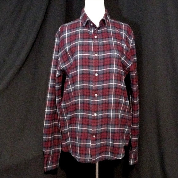Tallwoods Bruno Milano Long Sleeve Button Up Plaid Flannel Top Size Small - Picture 1 of 7